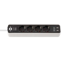 Brennenstuhl Ecolor stekkerdoos 4-voudig + 2x USB Wit/zwart