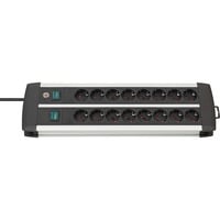 Brennenstuhl Premium-Alu-Line Techniek stekkerdoos Duo 16-voudig stekkerdoos Zwart/zilver, 3 meter