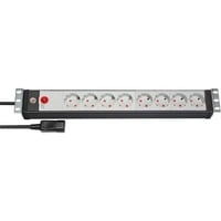 Brennenstuhl Premium-Line 19" stekkerdoos 8-voudig stekkerdoos Zwart/lichtgrijs, 3 meter