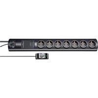 Brennenstuhl Primera Tec Comfort Switch Plus 7-voudige stekkerdoos stekkerdoos Zwart, 19.500A Overspanningsbeveiliging, externe schakelaar