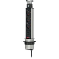 Brennenstuhl Tower Power stekkerdoos met USB Zilver/zwart