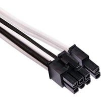 Corsair Premium Individually Sleeved PCIe Type 4 Gen 4 kabel Wit/zwart, 65 centimeter, 2 stuks