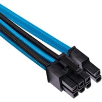 Corsair Premium Individually Sleeved PCIe Type 4 Gen 4 splitterkabel Blauw/zwart, 65 centimeter, 2 stuks
