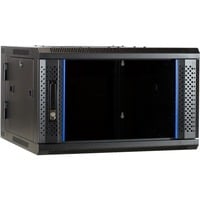 DSI 6U wandkast (kantelbaar) met glazen deur - DS6606-DOUBLE server rack Zwart, 600 x 600 x 368mm