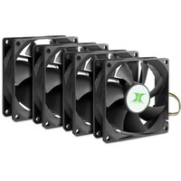 Inter-Tech IPC Fan Set 80 mm case fans Zwart, 4 stuks, 80 x 80 x 25 mm, PWM
