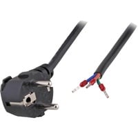 Open eind voedingskabe kabel Zwart, 1,8 meter