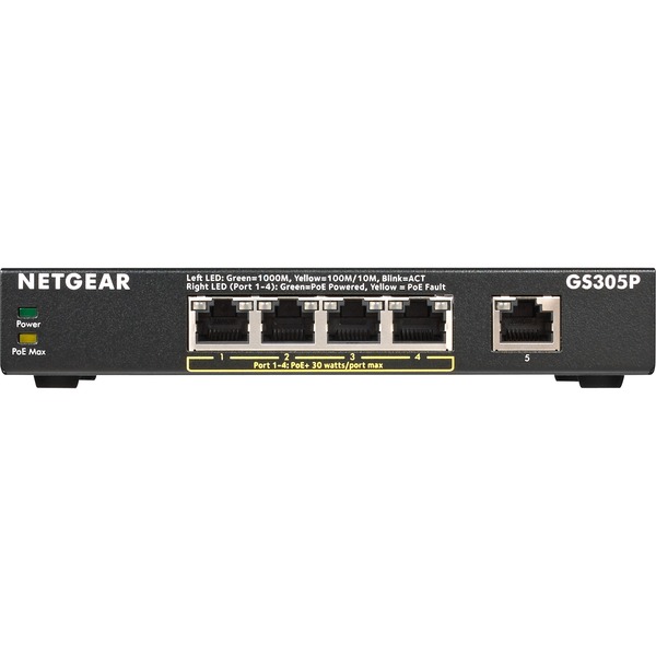 NETGEAR GS305P v2 switch Zwart