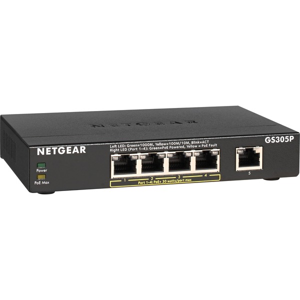 NETGEAR GS305P v2 switch Zwart