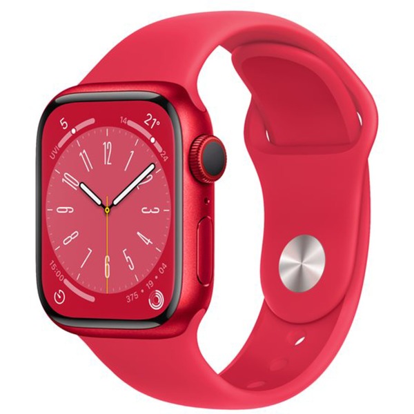 Apple Watch Series 8 smartwatch Rood, 41 mm, (PRODUCT)RED sportbandje