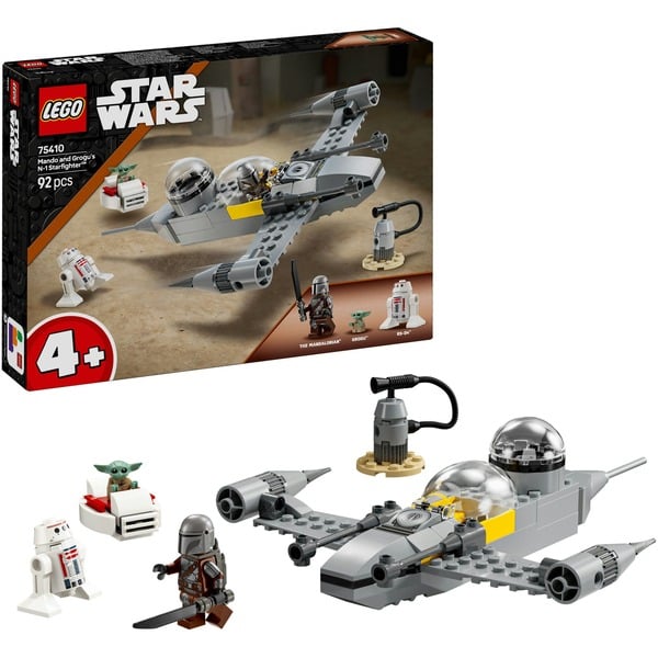 Star Wars - Mando en Grogu's N-1 Starfighter Constructiespeelgoed
