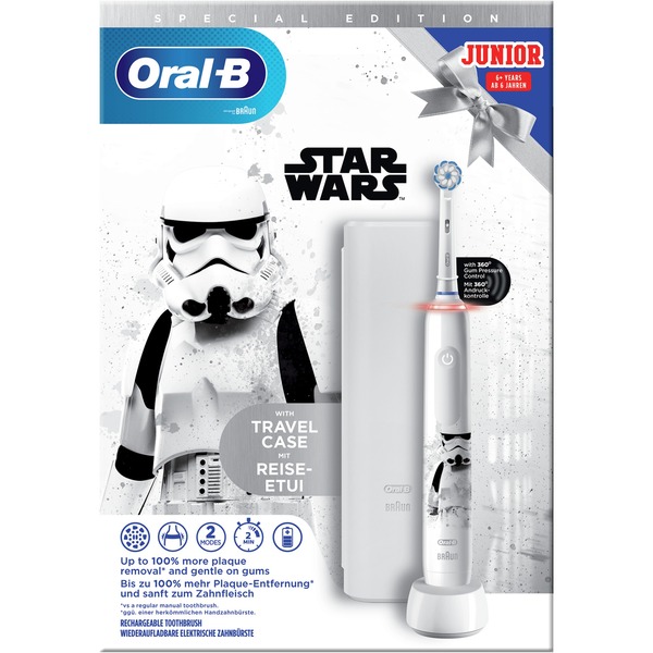 voorkant Document bezoeker Oral-B Oral-B Junior Star Wars Special Edition elektrische tandenborstel  Wit, Incl. reisetui