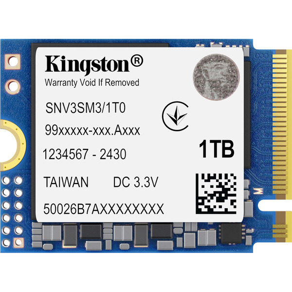内蔵型SSD Kingston NV3 1TB SSD PCIe 4.0 NVMe M.2 Kingston NV3 1 TB SSD PCIe 4.0 x4, NVMe, M.2 2230