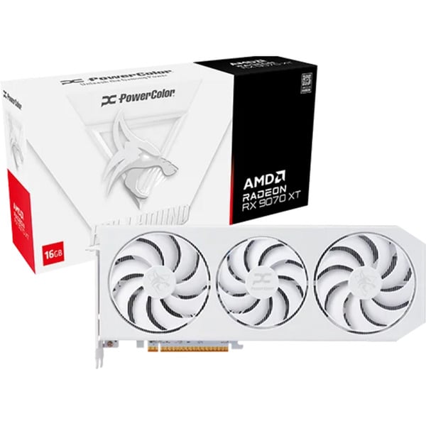 PowerColor Radeon RX 9070 XT Hellhound Spectral White 16GB GDDR6