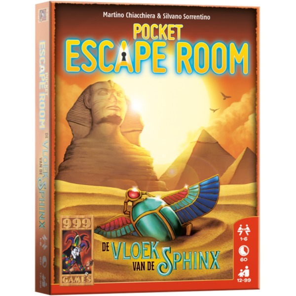 Hond Vader fage oorsprong 999 Games Pocket Escape Room: De Vloek van de Sphinx Kaartspel Nederlands,  1-6 spelers, 60