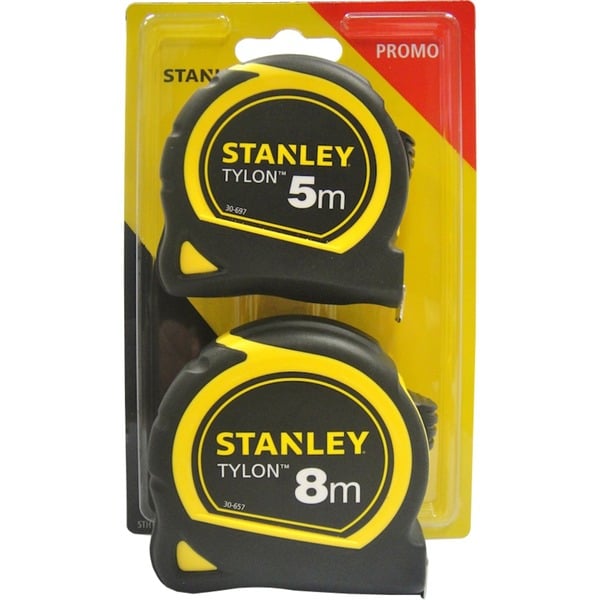 STANLEY Promopack Tylon Rolbandmaat 8 m + m meetlint