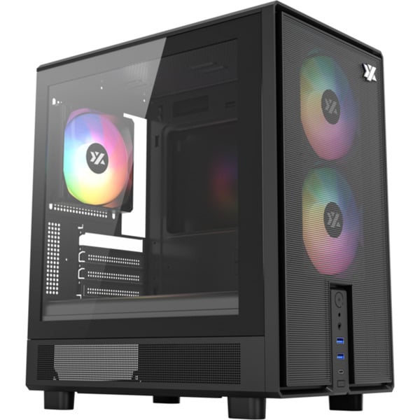 【しゃち】オーダーPC XYZ PC Gear Atom midi tower behuizing Zwart | 2x USB-A | 1x USB-C