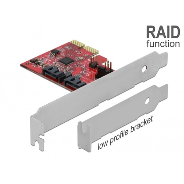 achterlijk persoon Desillusie Peuter DeLOCK 2 port SATA PCI Express Card with RAID 1 raid-kaart