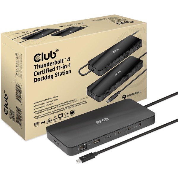 Club 3D CSV-1460 USB 3.0 Dual Display 4K 60Hz Docking Station Zwart