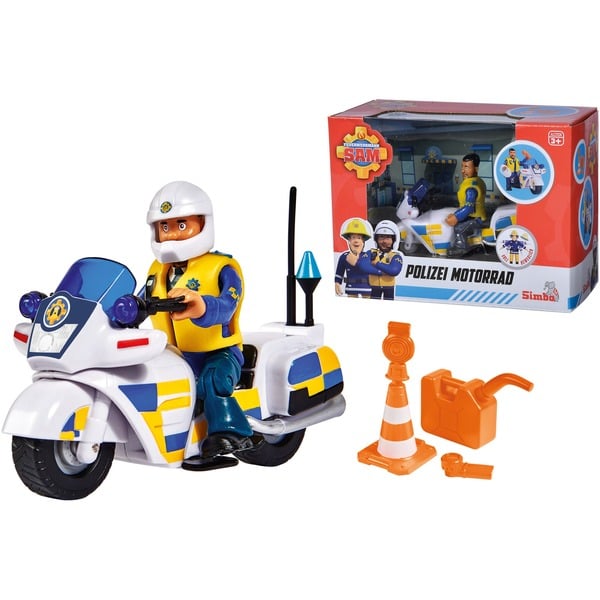 zwaar Wizard had het niet door Simba Brandweerman Sam - Politie motorfiets Speelgoedvoertuig
