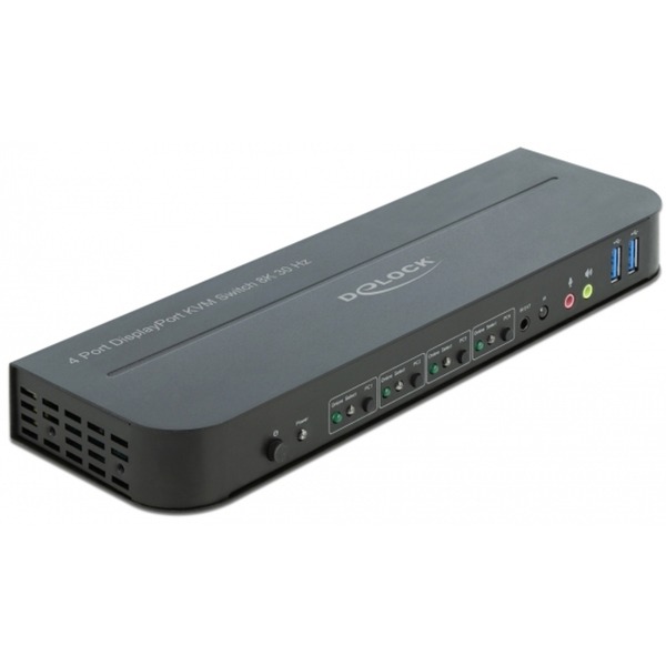 DeLOCK DisplayPort 1.4 KVM Switch kvmswitch Zwart, 8K 30 Hz, USB 3.0