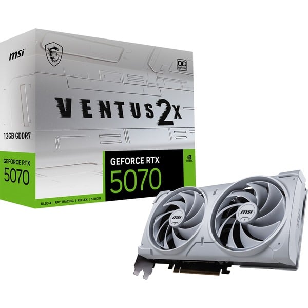 MSI GeForce RTX 5070 12G VENTUS 2X OC WHITE grafische kaart Wit
