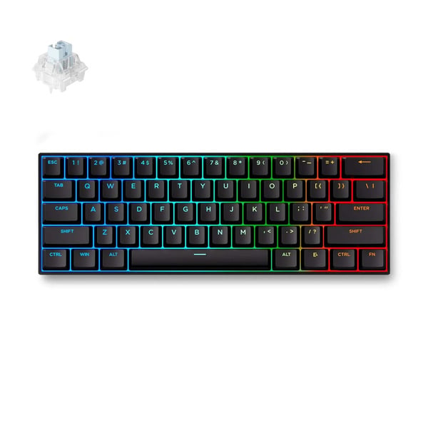 MCHOSE Ace 60 Pro Hall Effect Magnetic Switch Gaming Keyboard Zwart, US lay-out, Ice Blue Magnetic, 60%, RGB, Hot swap, PBT Keycaps, Hall Effect Sensor MCHOSE Ace 60 Pro Hall Effect Magnetic Switch Gaming Keyboard Zwart, US lay-out, Ice Blue Magnetic, 60%, RGB, Hot swap, PBT Keycaps, Hall Effect Sensor