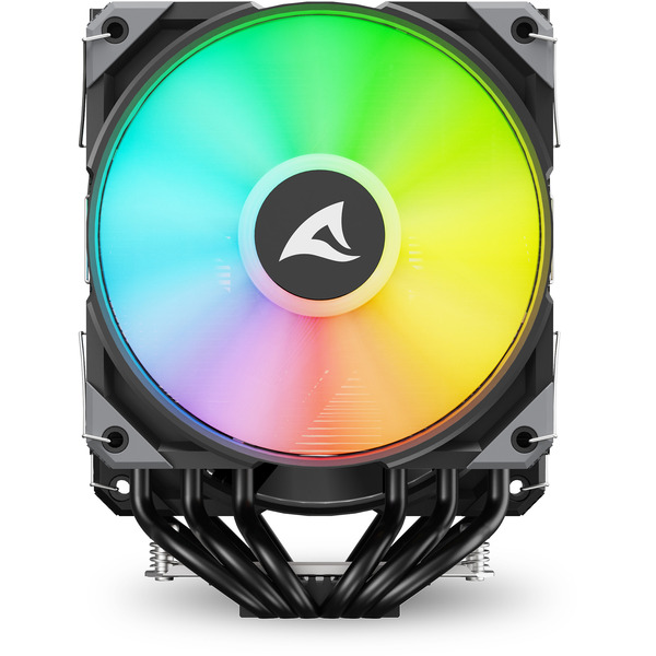 Sharkoon A60 RGB CPU-Kühler – Dual-Tower, 6 Heatpipes, 2x 120mm Lüfter, RGB-Beleuchtung