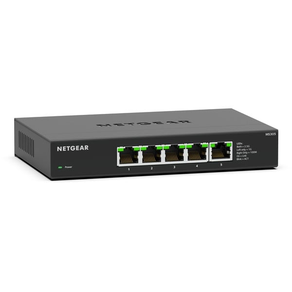 Ms305 NETGEAR MS305 5-poorts Multi-Gigabit 2.5G Ethernet Unmanaged switch Zwart