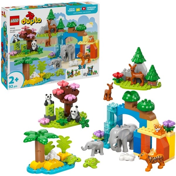 DUPLO - 3-in-1 families van wilde dieren Constructiespeelgoed