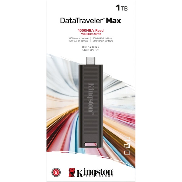 Kingston DataTraveler Max 1 TB usbstick Zwart, DTMAX/1TB, USBC 3.2