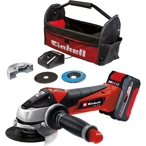 rook supermarkt Minst Einhell Accu Haakse Slijper TC-AG 18/115 Li Kit Rood/zwart, Accu inbegrepen