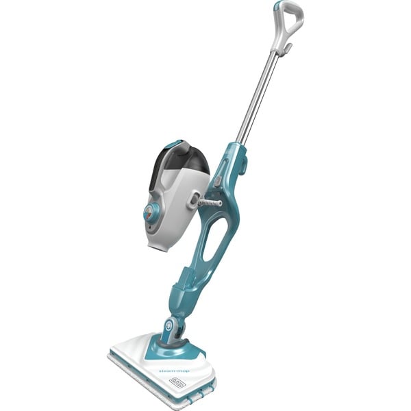 BLACK+DECKER 1600W Steammop BHSM1615DAMQS stoomreiniger Wit/blauw, Incl. SteaMitt, deltavoet