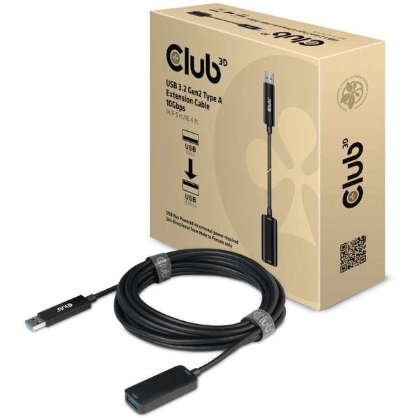Club 3D USB 3.2 Gen2 Type A verlengkabel 10 Gbps, 5 meter