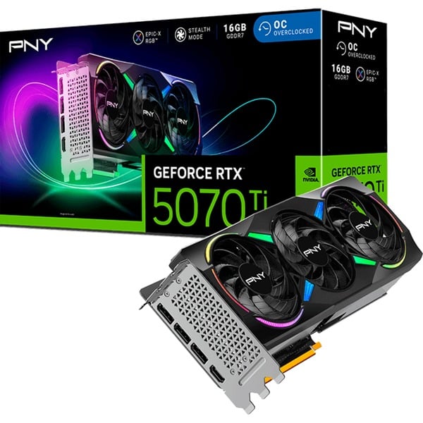 PNY GeForce RTX 5070 Ti ARGB EPIC-X RGB OC grafische kaart DLSS 4