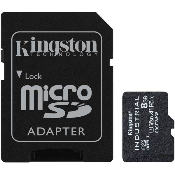 Bedachtzaam Parel Machtig Kingston Industrial microSDHC 8GB geheugenkaart Zwart, Incl. SD adapter,  Klasse 10, UHS-I, U3, V30, A1