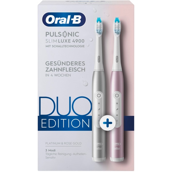 verrader Overstijgen vriendschap Oral-B Oral-B Pulsonic Slim Luxe 4900 elektrische tandenborstel  Roségoud/platina, Duo Edition