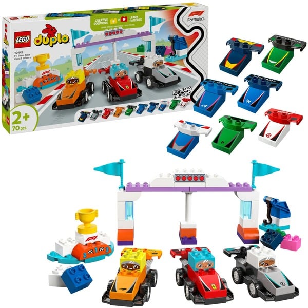 DUPLO - F1 team racewagens en coureurs Constructiespeelgoed