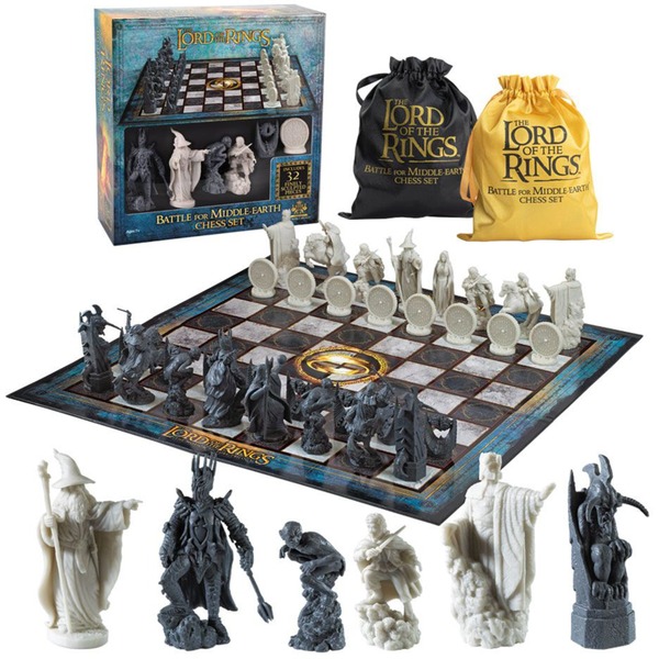 met de klok mee Azië Kakadu Noble Collection Lord of the Rings: Battle for Middle-Earth Chess Set  Bordspel 2 spelers, Vanaf
