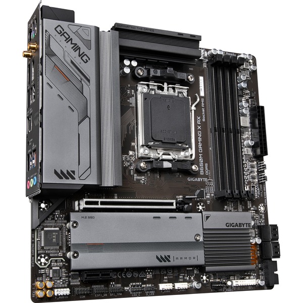 GIGABYTE B650M Gaming X AX, socket AM5 moederbord Donkerbruin, RAID, 2.5 GbLAN, WiFi 6E, BT 5.