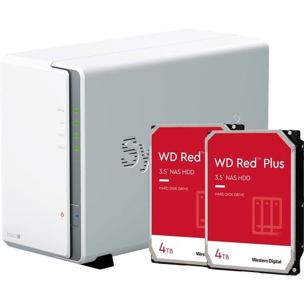 Synology DiskStation DS223j incl. 2x WD Red Plus 4 TB harde schijf