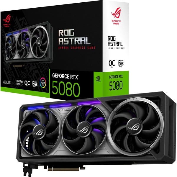 ROG Astral GeForce RTX 5080 OC 2台分目 ASUS ROG Astral GeForce RTX 5080 OC grafische kaart 3x DisplayPort