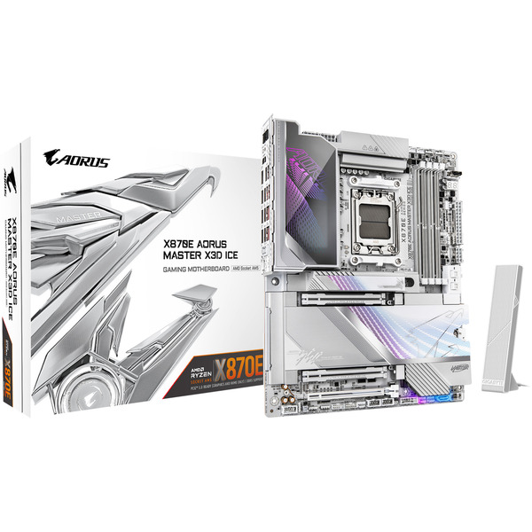 GIGABYTE X870E AORUS MASTER X3D ICE socket AM5 moederbord Zilver