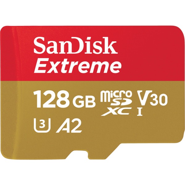 SanDisk Extreme microSDXC, 128 GB  geheugenkaart UHS-I U3, C10, V30 , A2