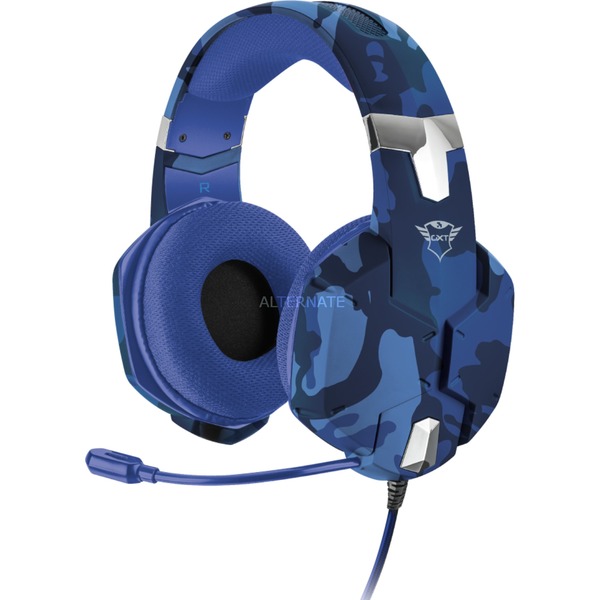 Trust Gxt 322b Carus Gaming Headset For Ps4 Ps5 Blauw Camouflage Kleur Pc Playstation 4