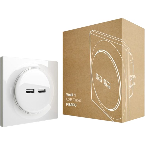 Walli N USB outlet wandcontactdoos