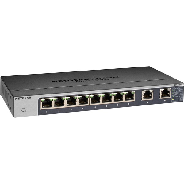 NETGEAR GS110MX 8Port Gigabit Unmanaged Switch met 2Port 10G/MultiGig Uplinks