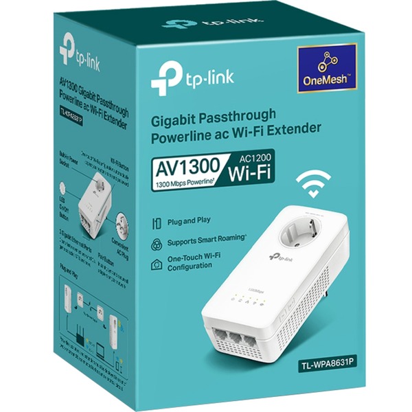 TPLink TLWPA8631P AV1300 Gigabit Passthrough Powerline ac WiFi
