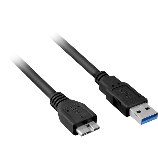 Ontrouw galblaas Wetland Sharkoon USB-A 3.0 naar Micro-USB-B 3.0 kabel Zwart, 2 meter