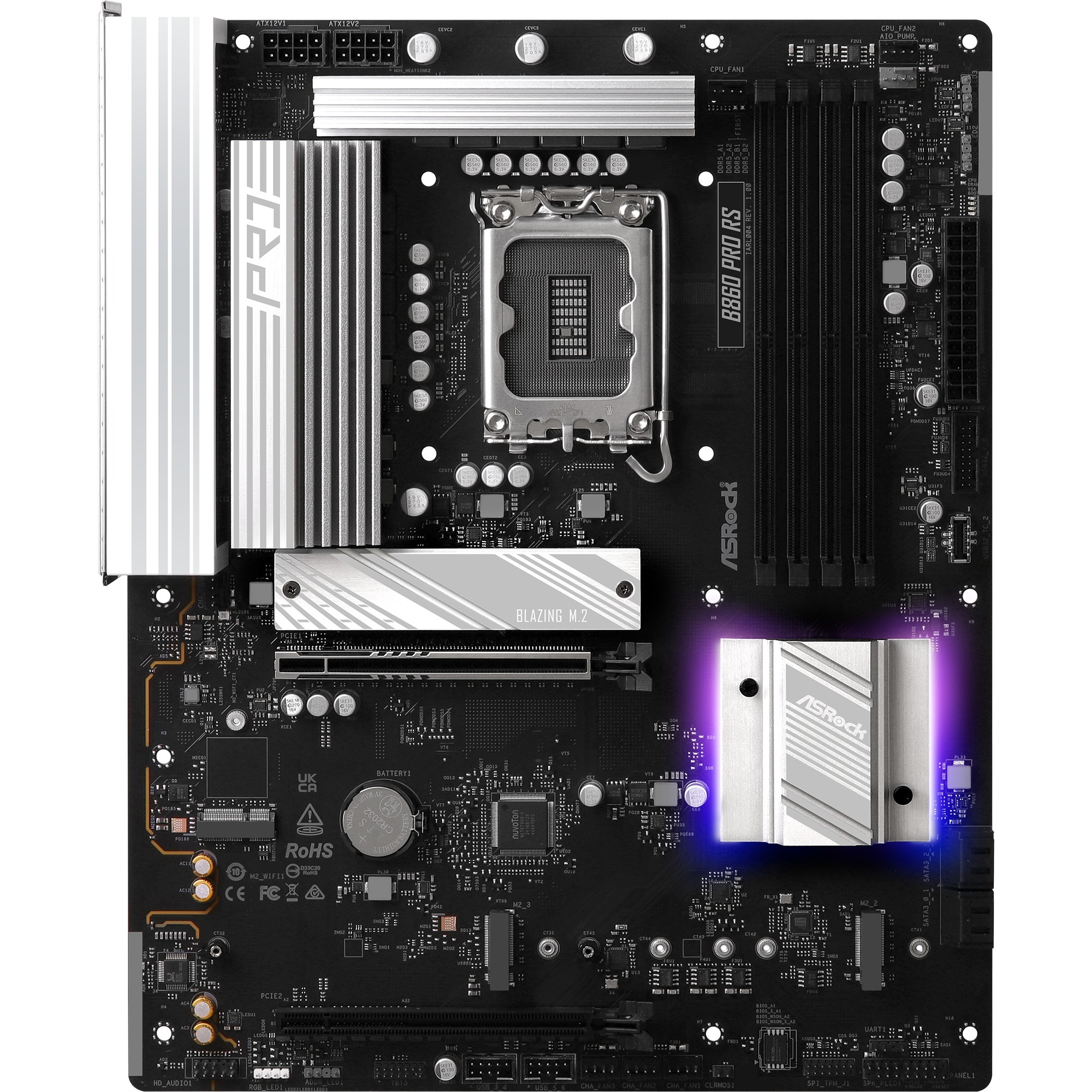 ASRock B860 Pro RS socket 1851 moederbord RAID, 2.5 Gb-LAN, Sound, ATX