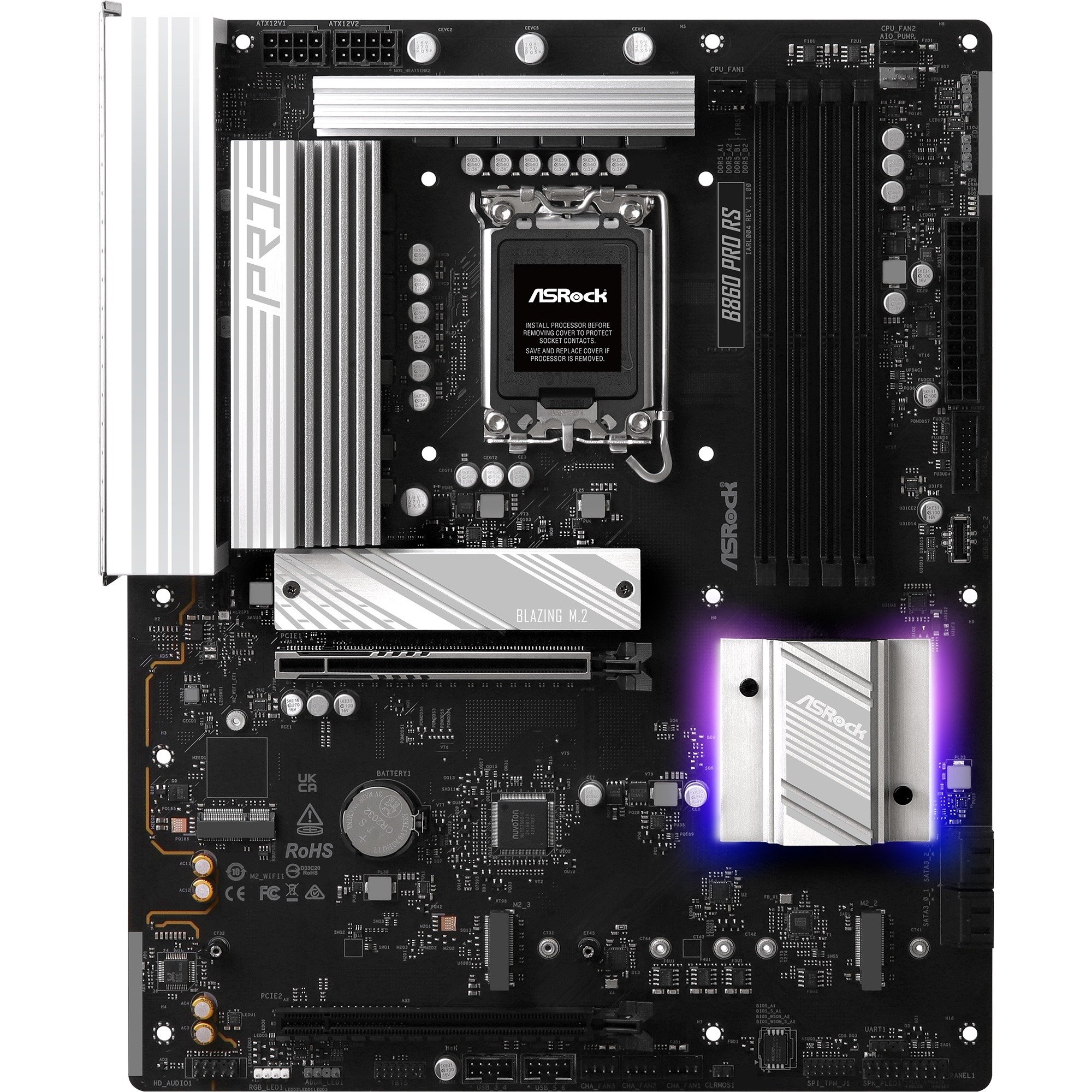 ASRock B860 Pro RS socket 1851 moederbord RAID, 2.5 Gb-LAN, Sound, ATX